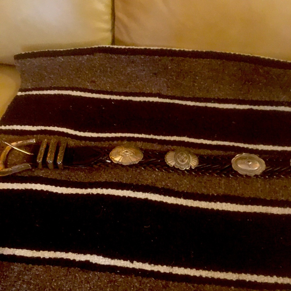 Black Concho Leather Belt